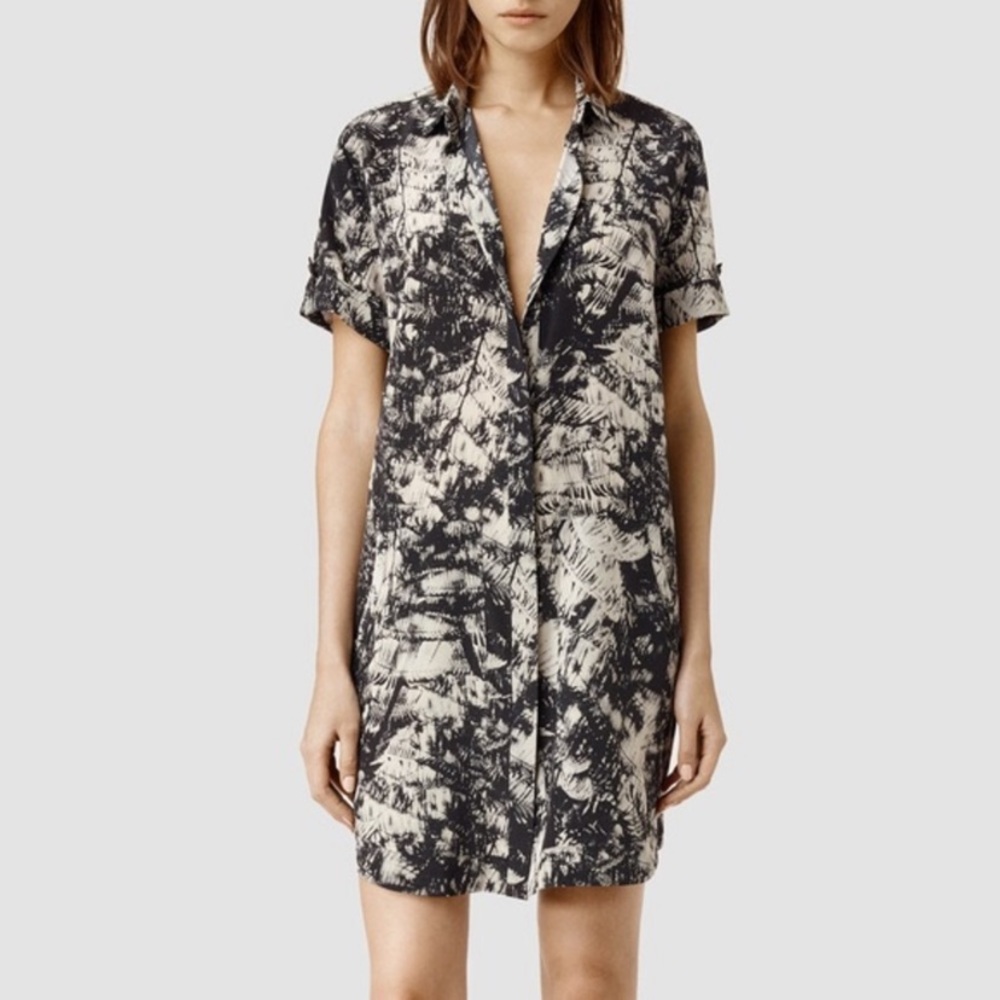 All Saints Silk Shift Dress